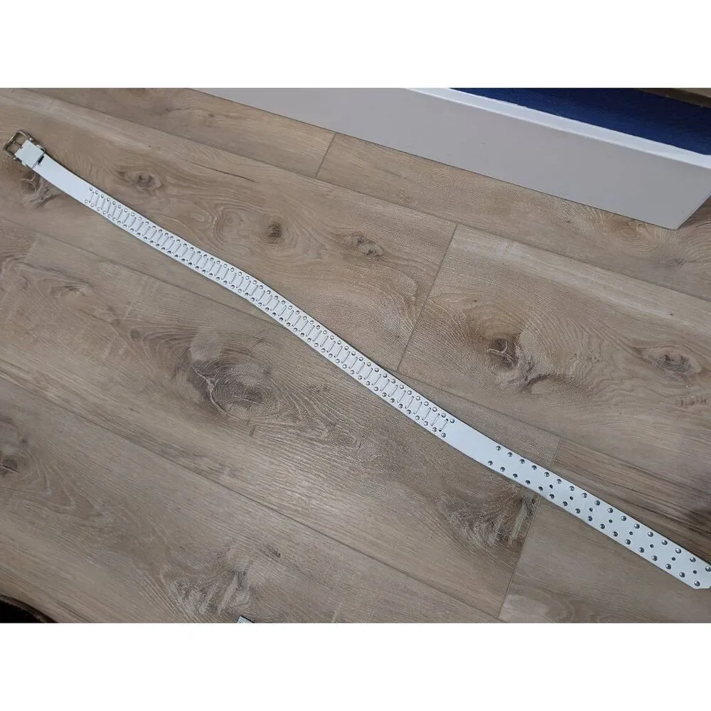 White Rhinestone Studded Criss Cross Laced Belt Women's Plus Size 2XL-4XL Bling